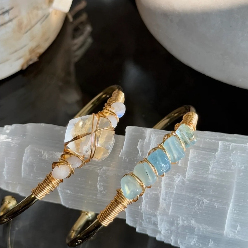 Clear Quartz & Aquamarine Duo